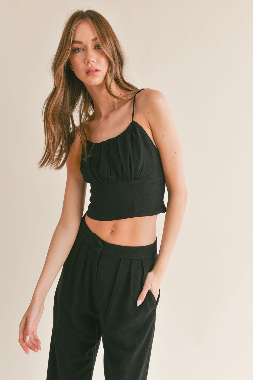 Sage the Label - At Ease Crop Top - Black