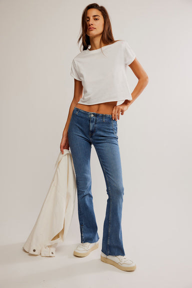 Free People - Level Up Slit Bootcut - Sunburst Blue