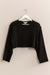 Double Zero - Cropped Sweater Pullover - Black - Front