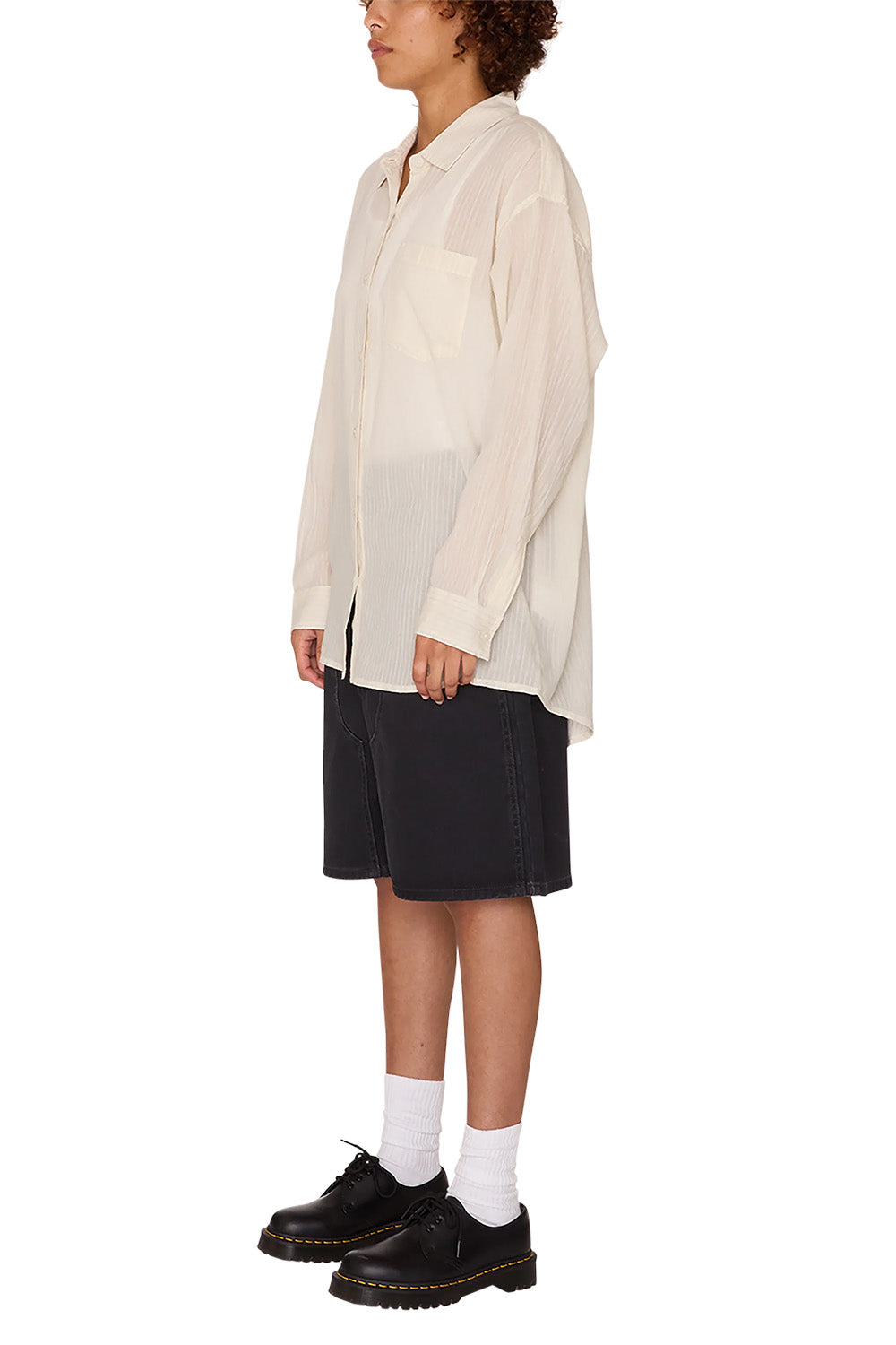 Obey - Blythe Sheer Stripe Shirt - Azurine Multi - Side
