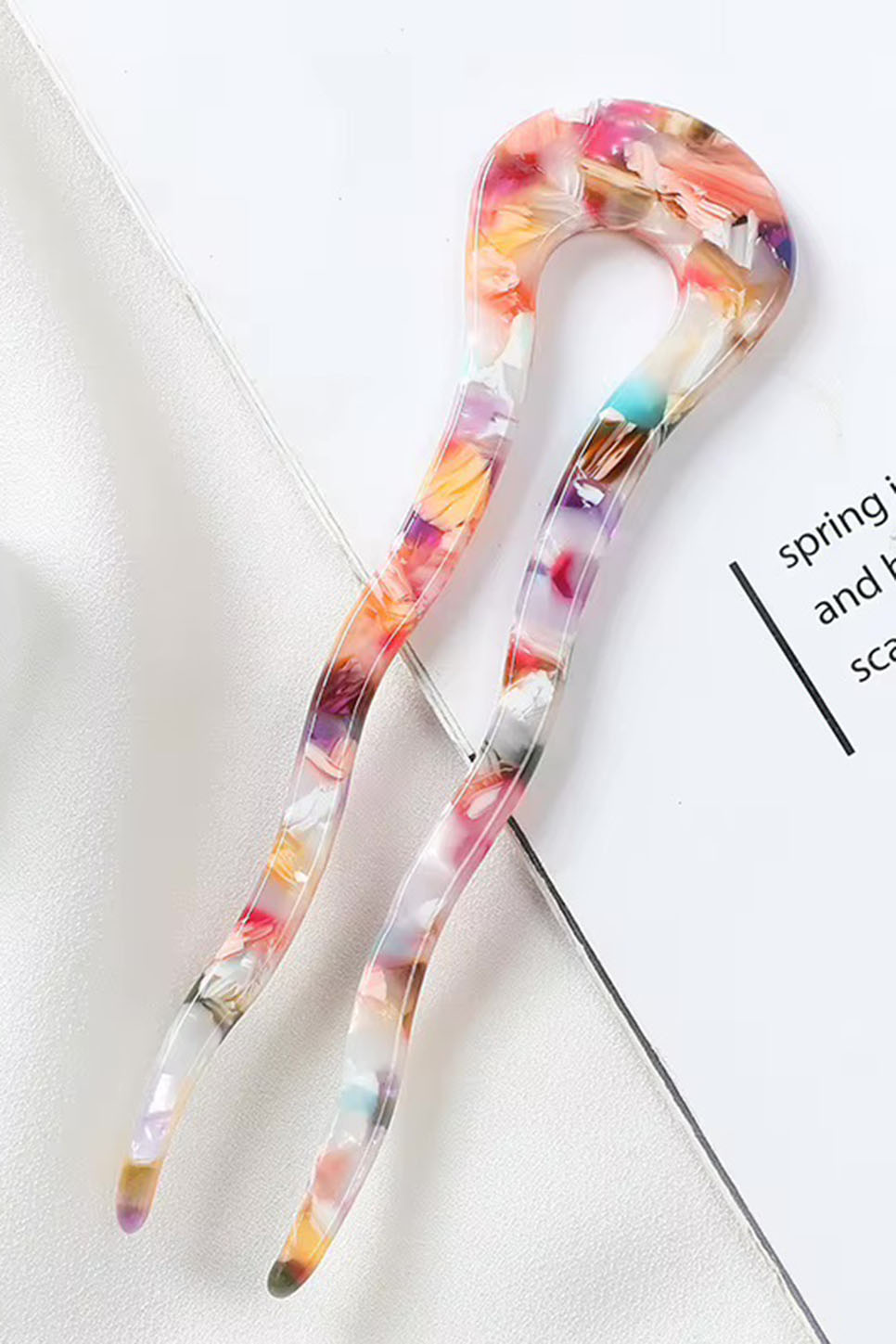 Pearl of the West - Wavy Hair Pin - Rainbow