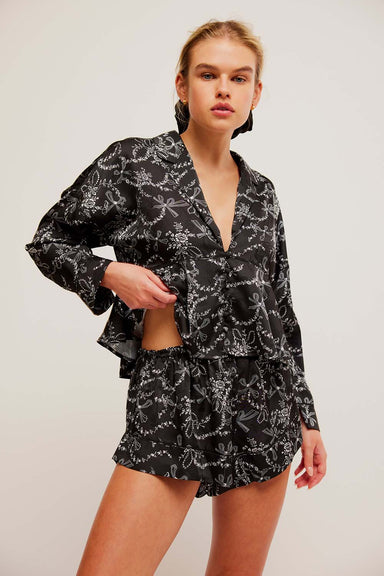 Free People - Beauty Sleep PJ Set - Black Combo - Front