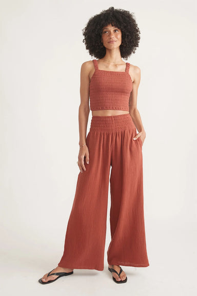 Marine Layer - Sophia Double Cloth Pant - Rust