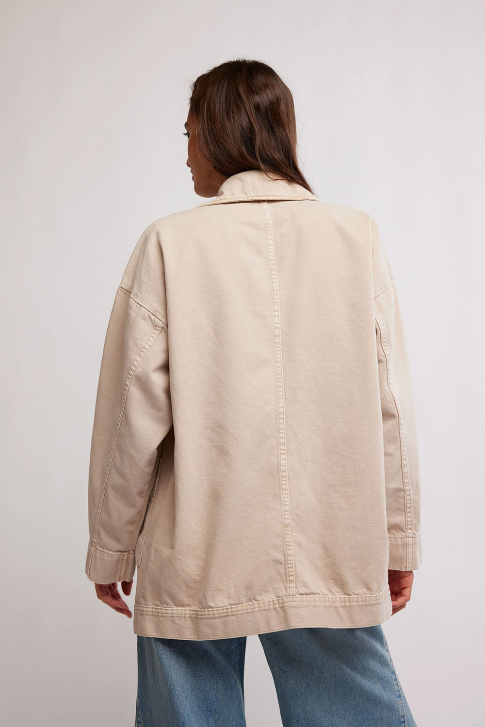 Free People - Avery Denim Jacket  - Softest Sand - Back