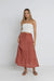 Rhythm - Lola Check Tiered Maxi Skirt - Red