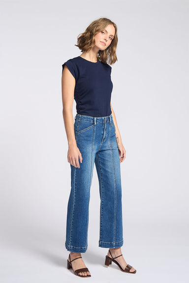 letter to juliet paola wide leg with seam lines dark side