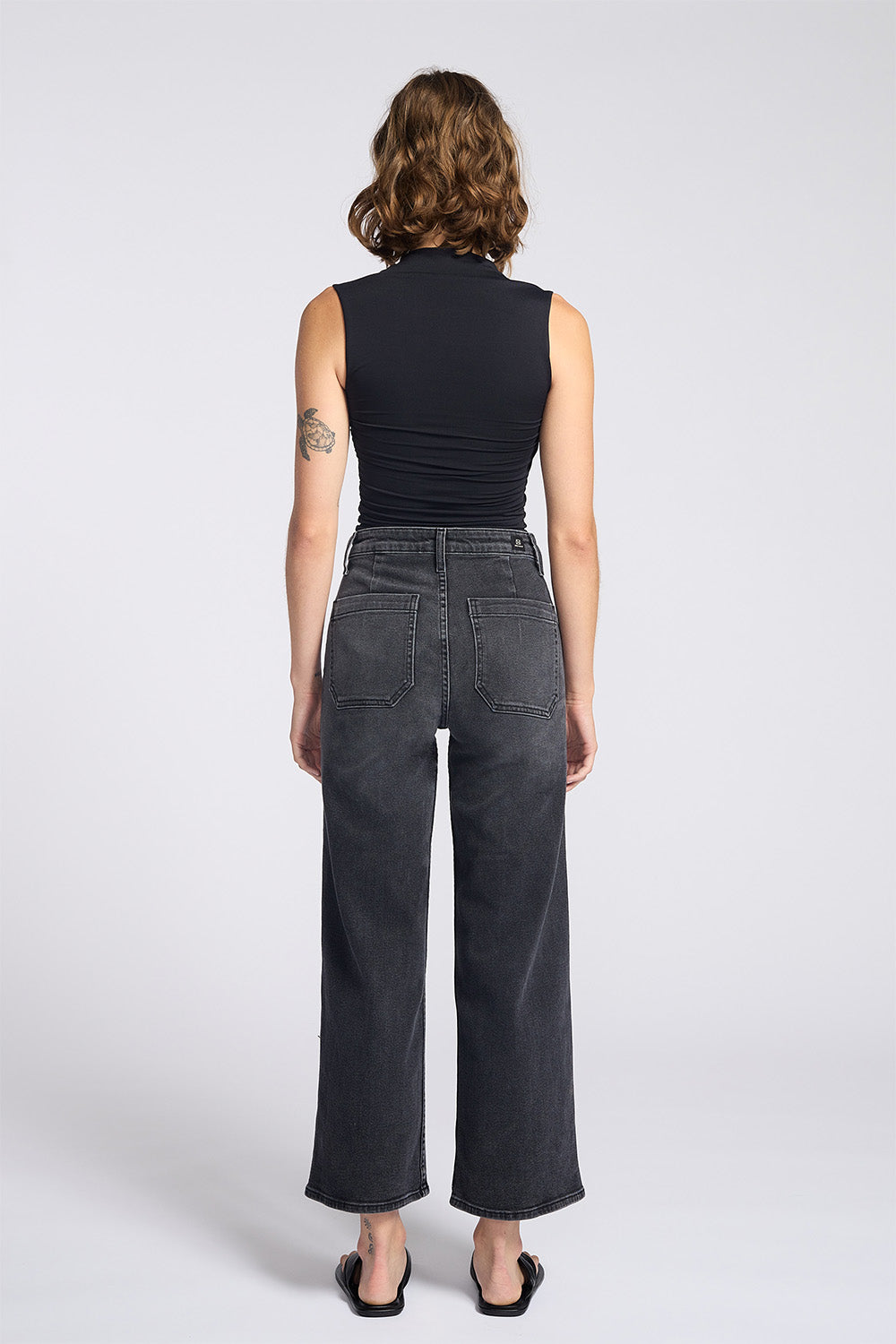 letter to juliet sailor front patch pocket washed black back