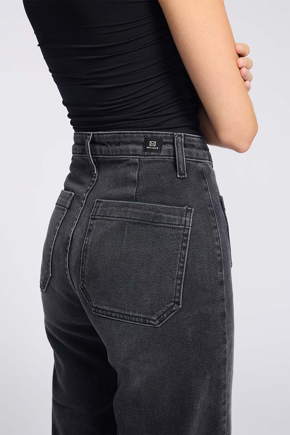 letter to juliet sailor front patch pocket washed black detail