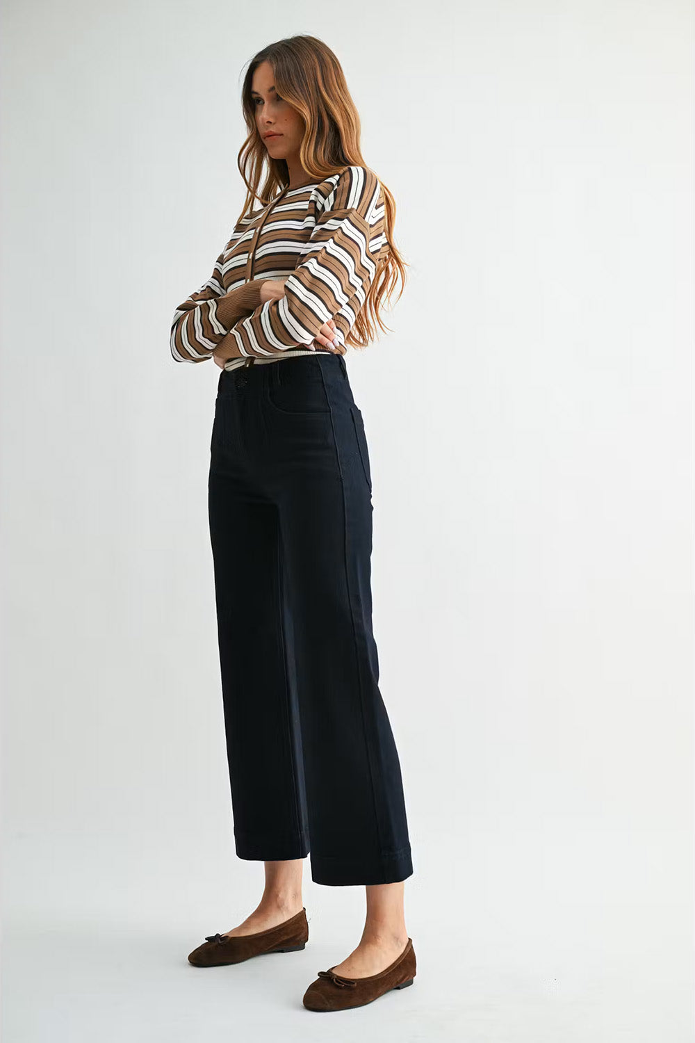 Letters to Juliet Paola A-Line Darted Jean in Blue Black — Side view