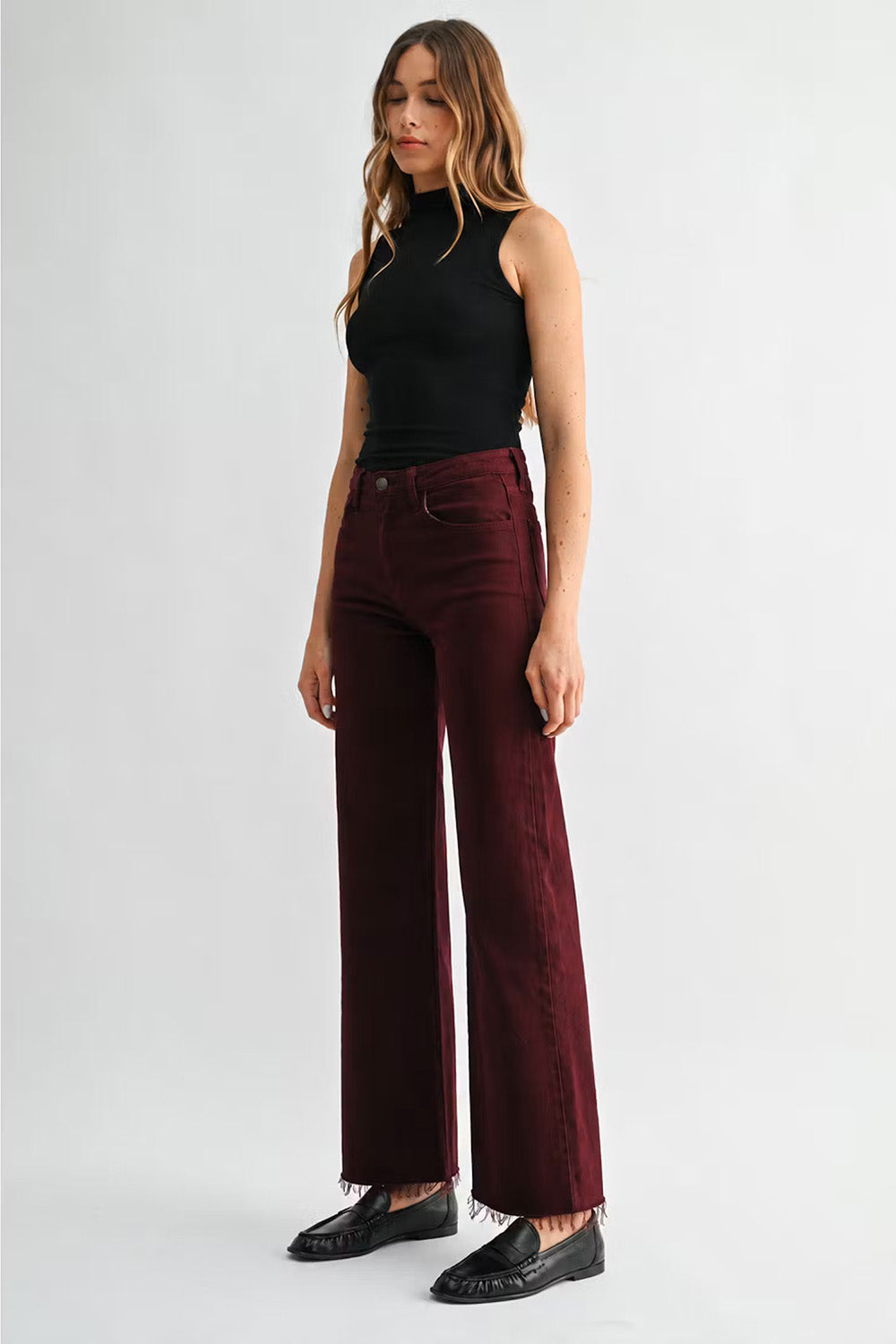 Letters to Juliet Paola A Line Scissor Cut in Black Cherry — side view