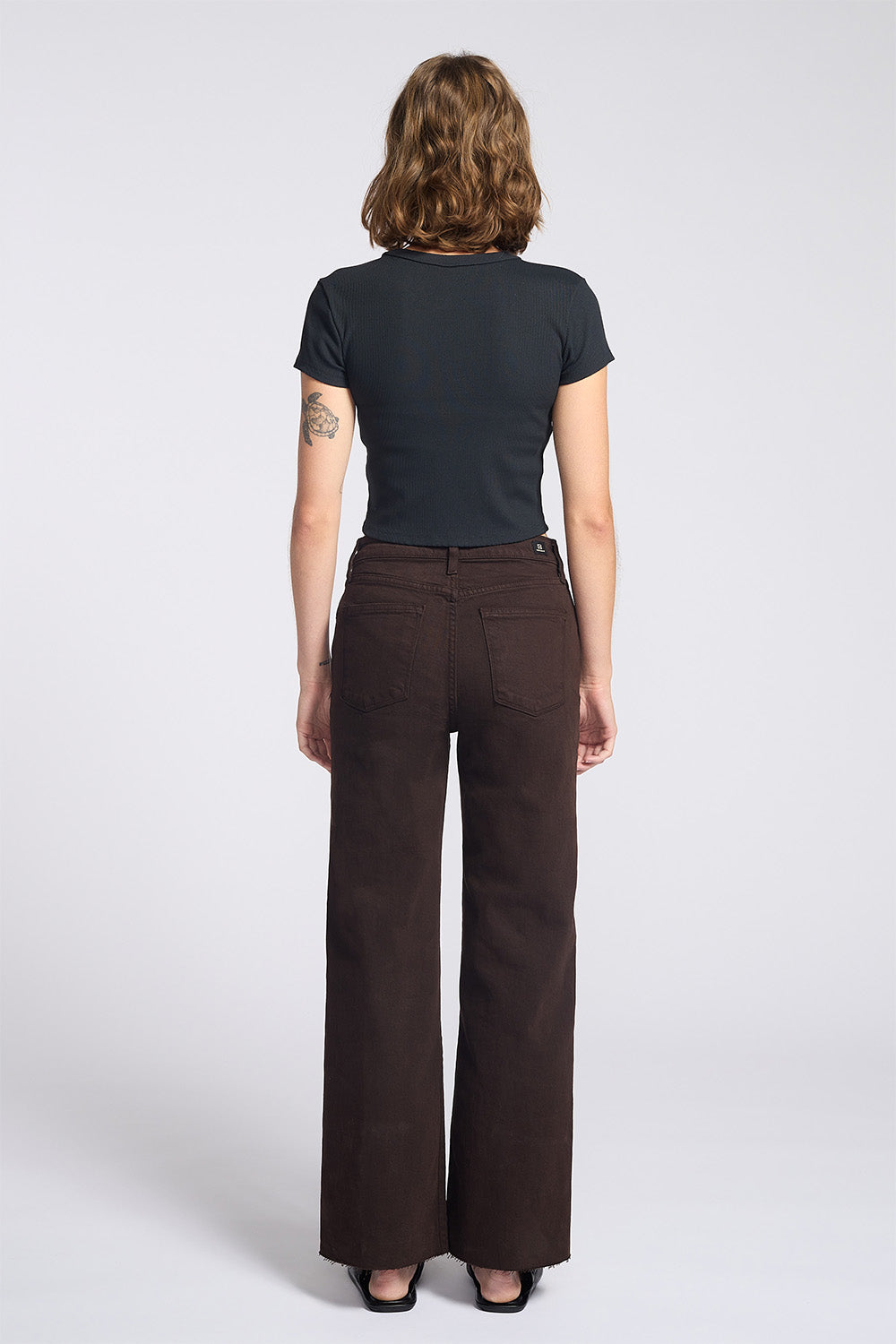Letters to Juliet Paola A-Line Scissor Cut Jean in Espresso — Back view