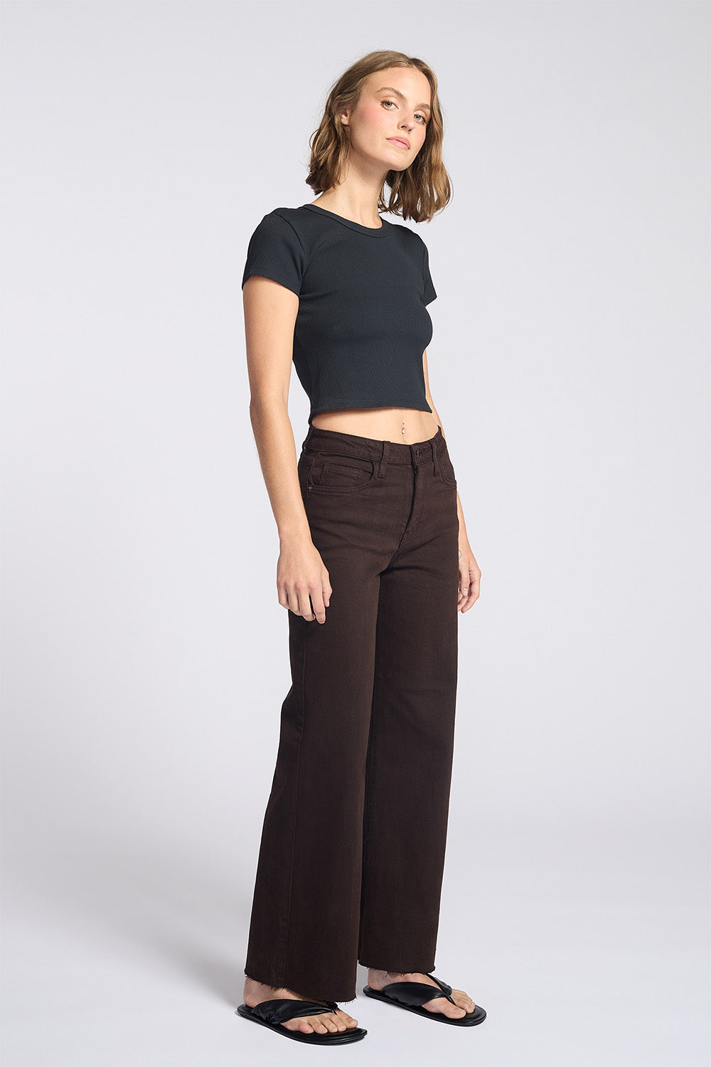 Letters to Juliet Paola A-Line Scissor Cut Jean in Espresso — Quarter view
