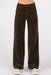 Letters to Juliet Wide Leg Stretch Cord Trouser in Moss — Front view