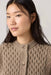 Levi's Charlotte Crewneck Cardigan in Mushroom Heather — Collar detail view