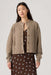 Levi's Charlotte Crewneck Cardigan in Mushroom Heather — Front view, cardigan open