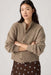 Levi's Charlotte Crewneck Cardigan in Mushroom Heather — Front view