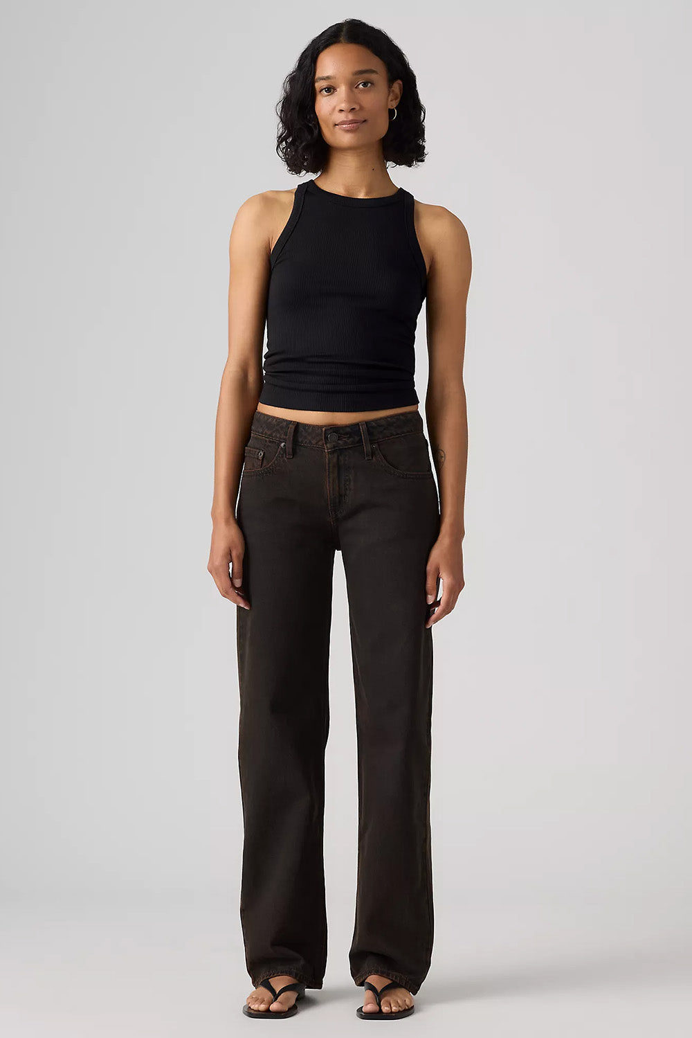Levi's Low Straight in Over a Cup — Front view, tank top