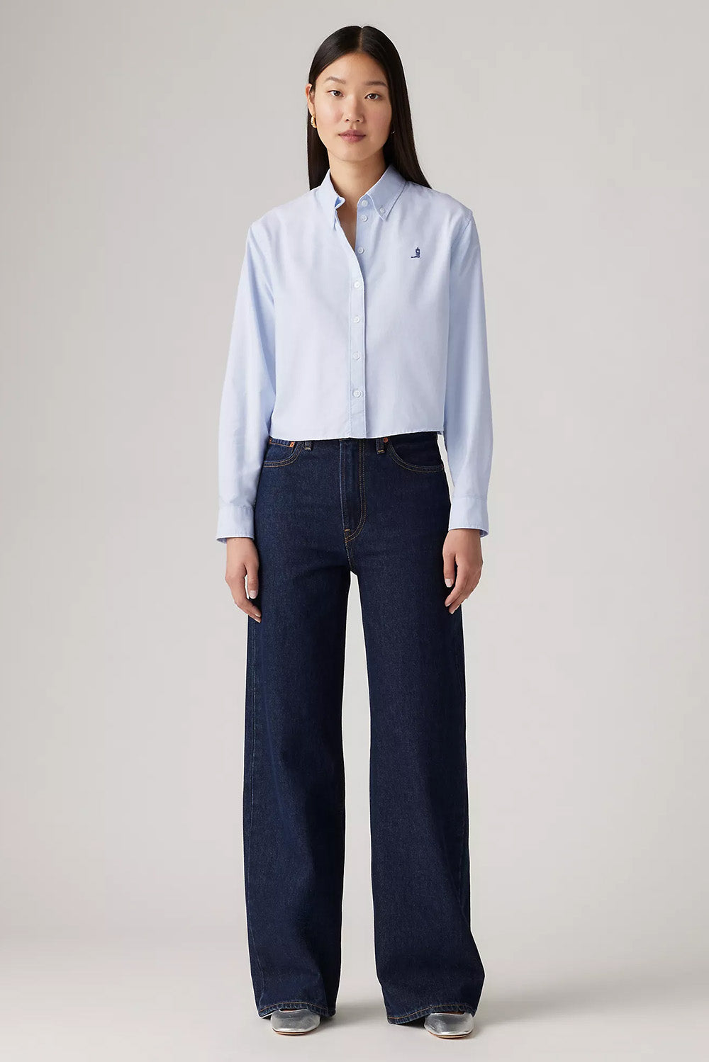 Levis Premium Ribcage Wide Leg in Shaded View — Front view