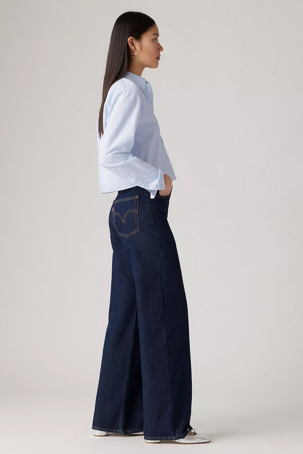 Levis Premium Ribcage Wide Leg in Shaded View — Side view