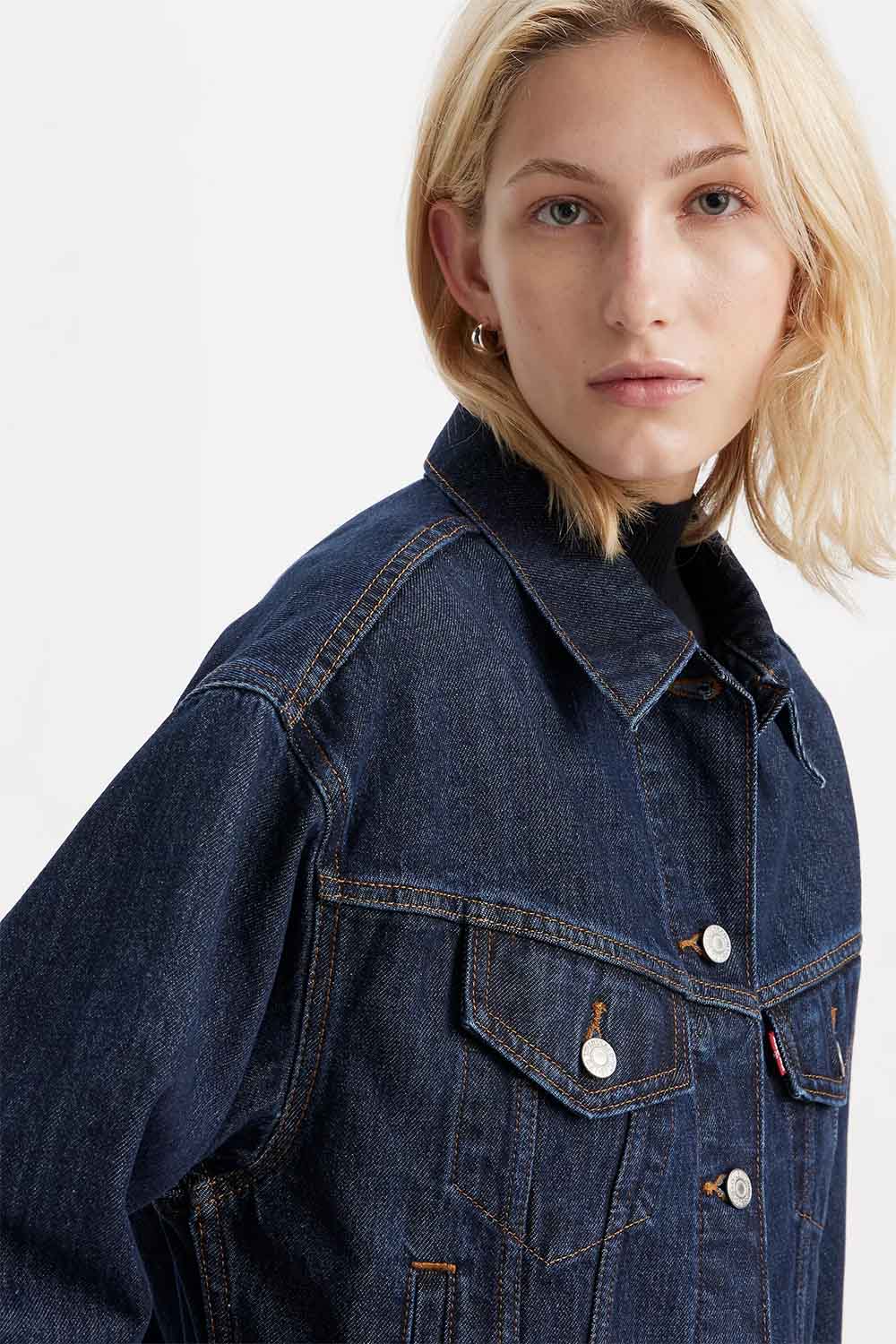 levis shrunken 90s trucker in remember together detail