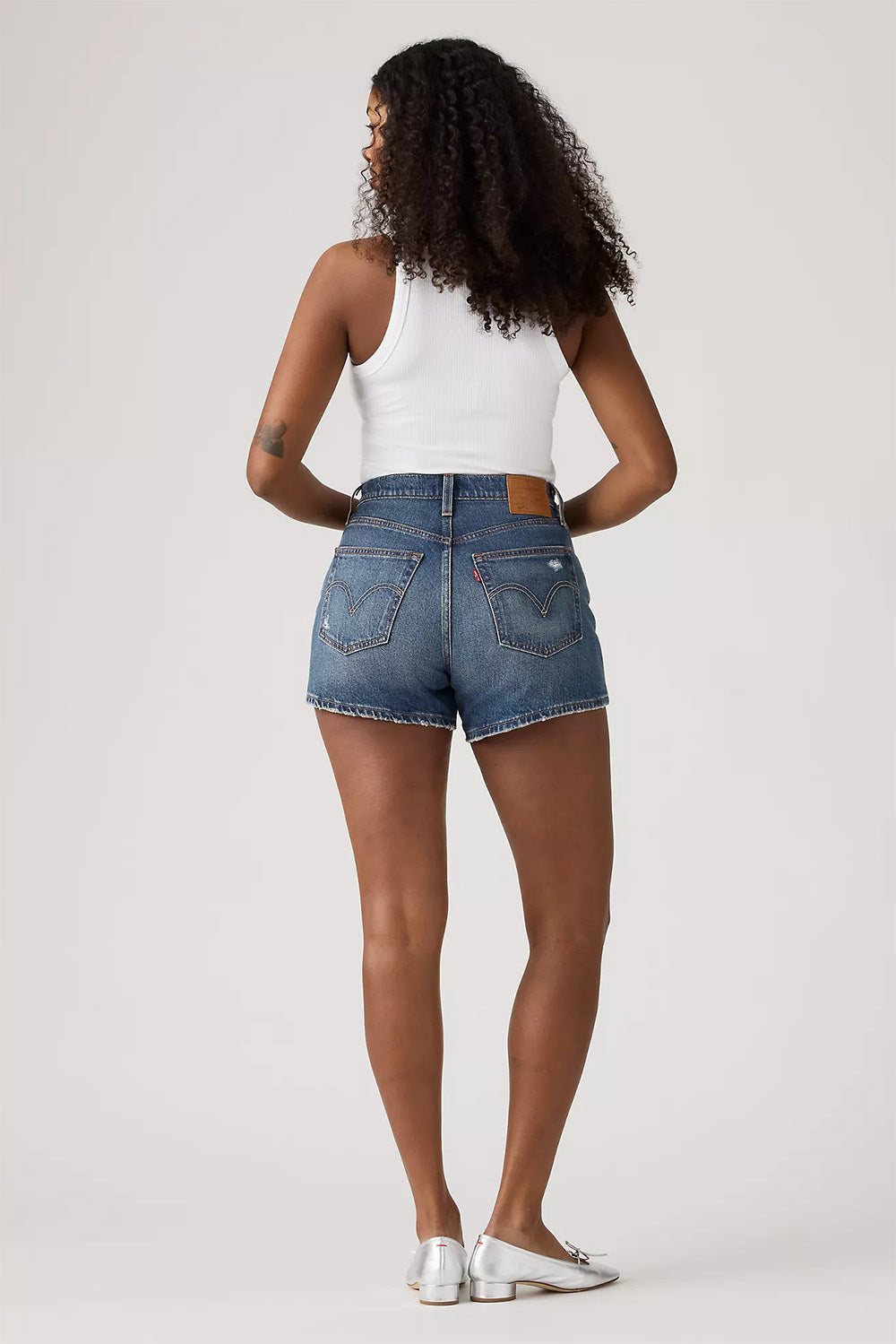 levis 501 curve short happy vibes back