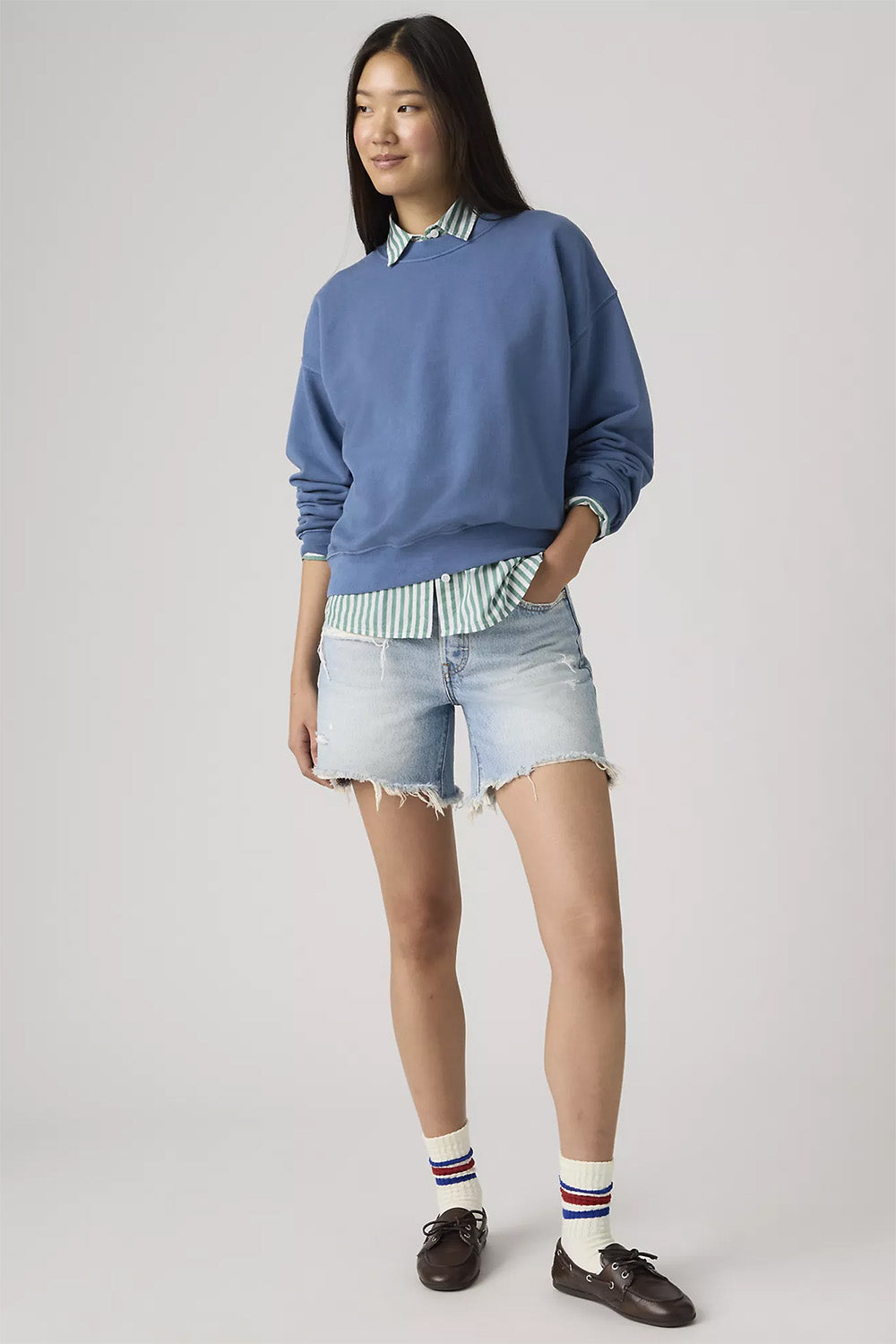 levis 501 mid thigh short got looks