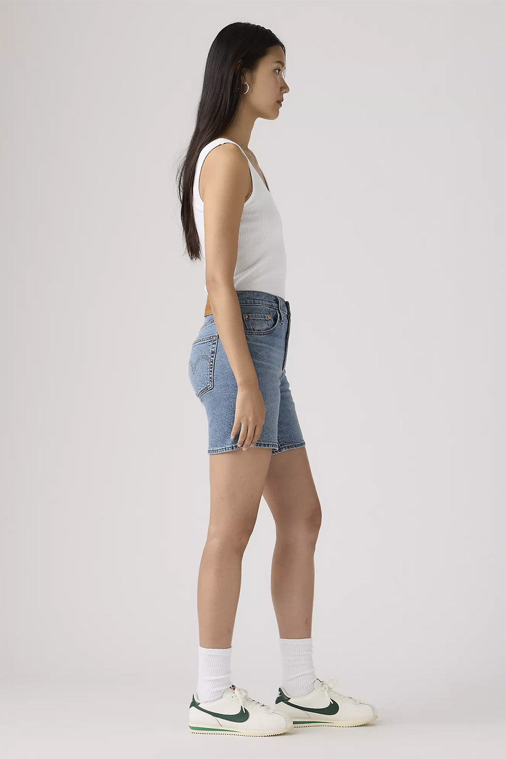 levis 501 mid thigh short pen ring side