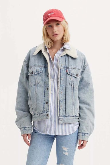 levis 90s sherpa trucker morning sunlight front