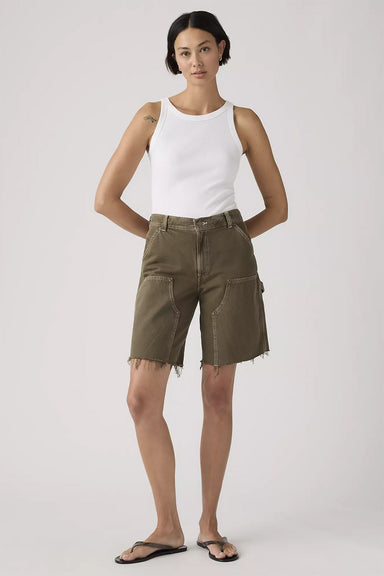levis baggy dad utility short washed canteen