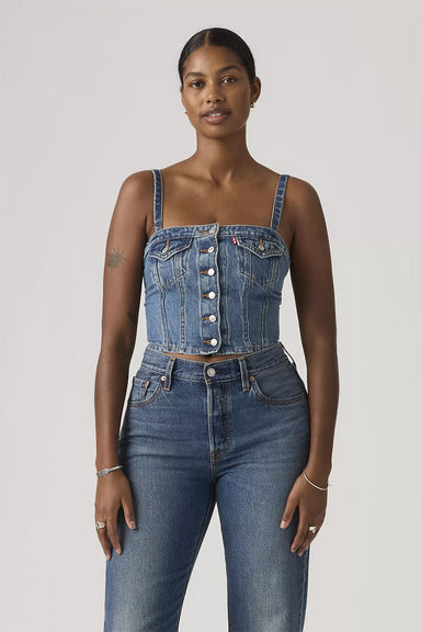 levis denim tube all over blue front