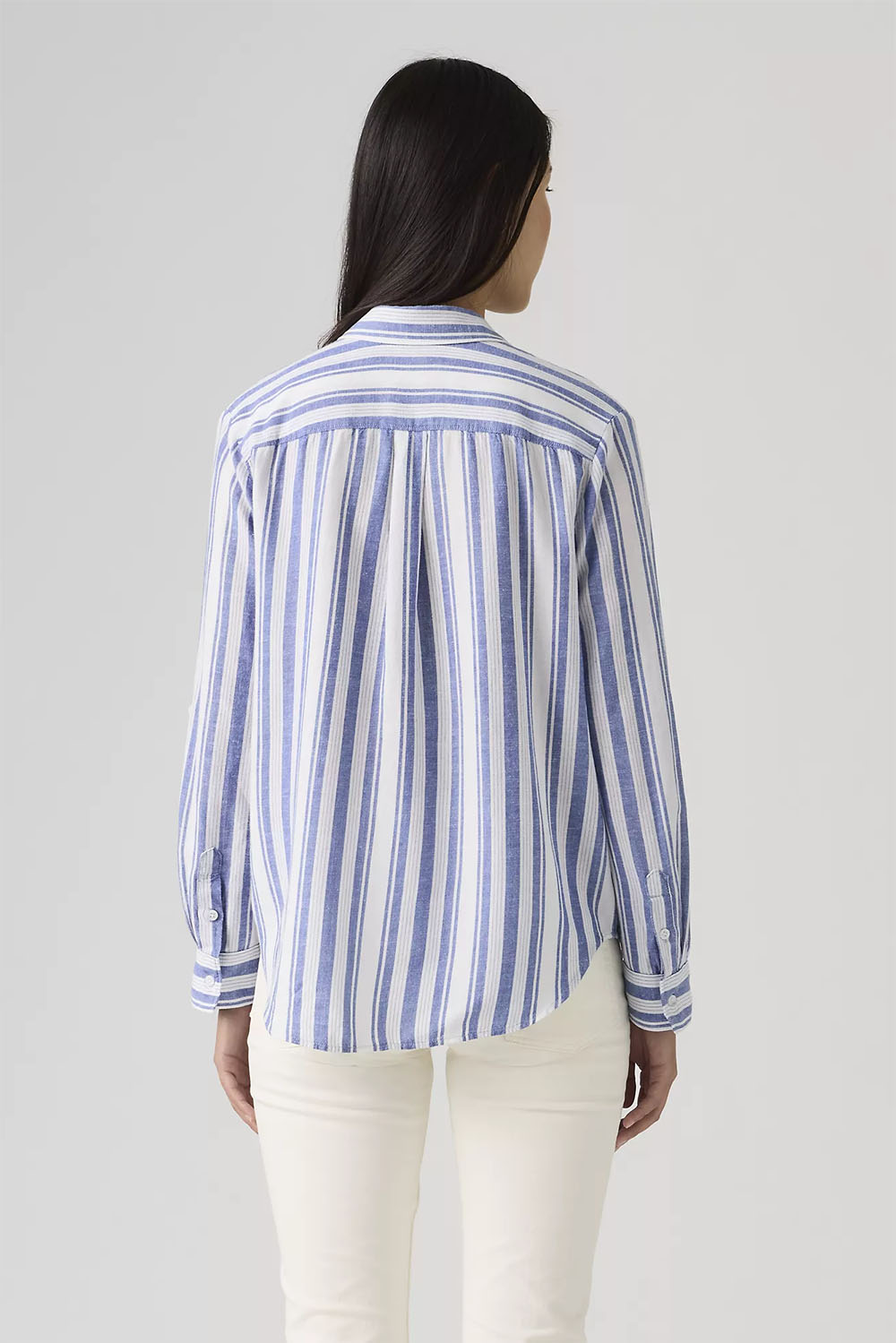levis elaine utility shirt bold stripe blue back