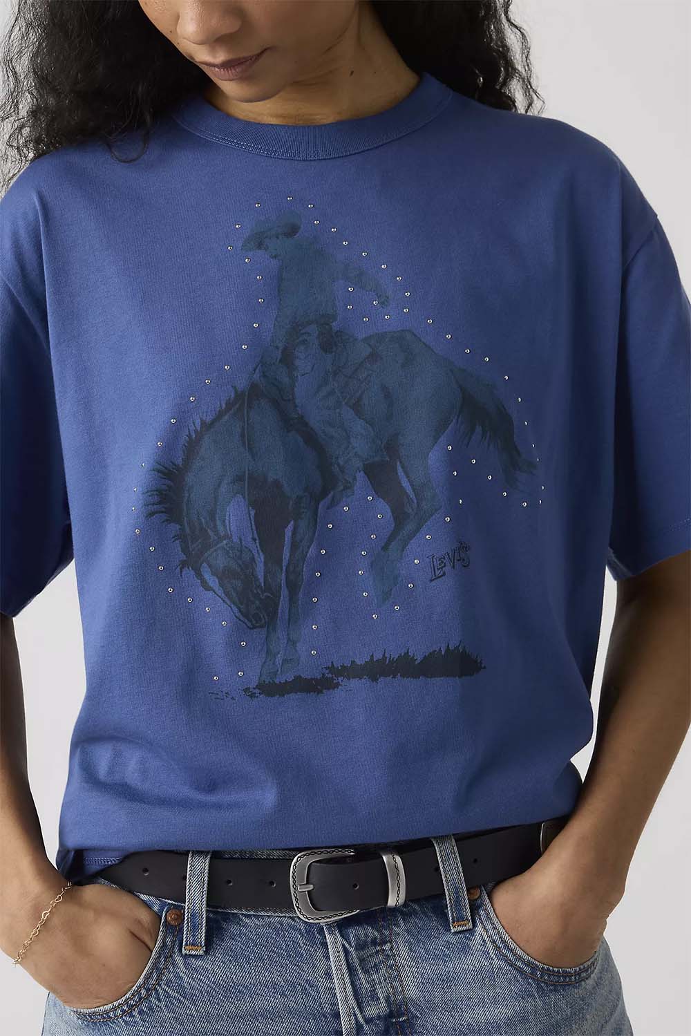 levis graphic tabor tee cowboy blue detail