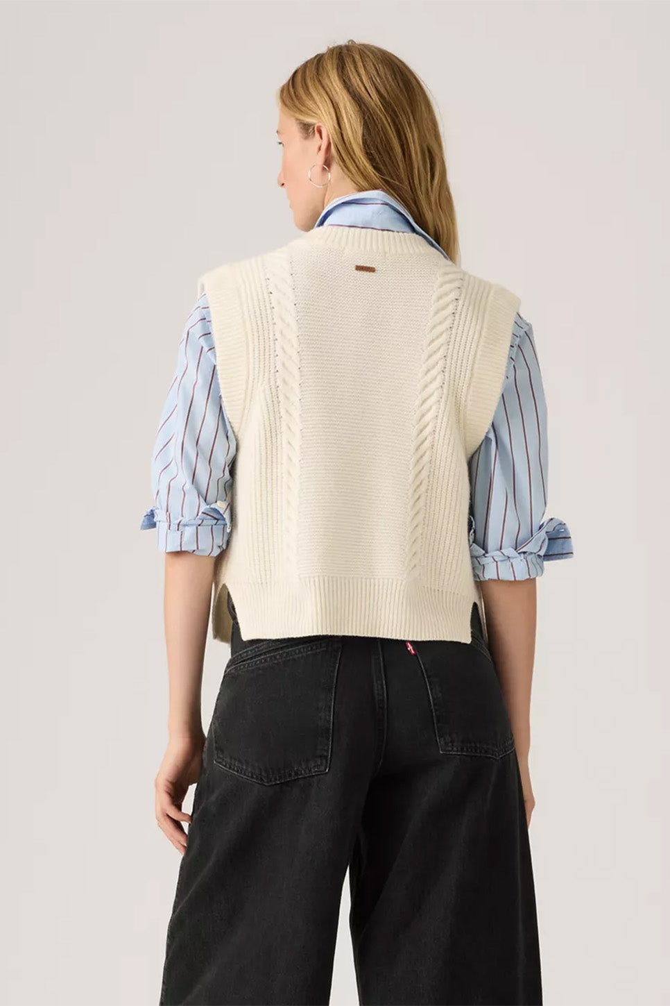 Levis - Ines Cable Sweater Vest - Whisper White - Back