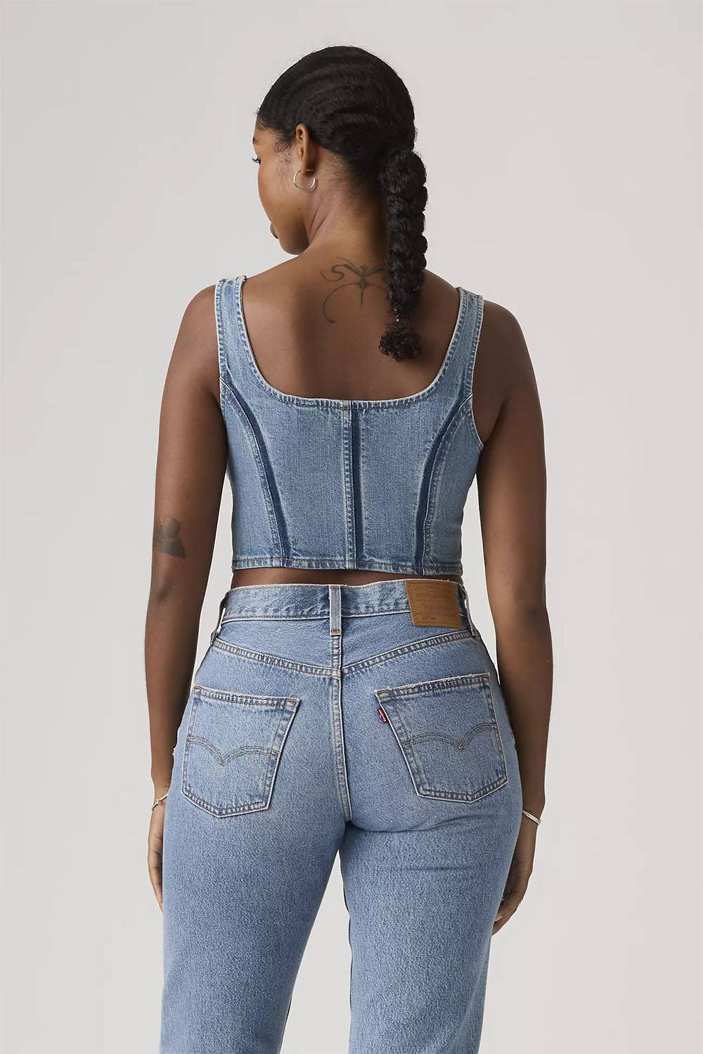 levis seamed zip bustier shadow work back
