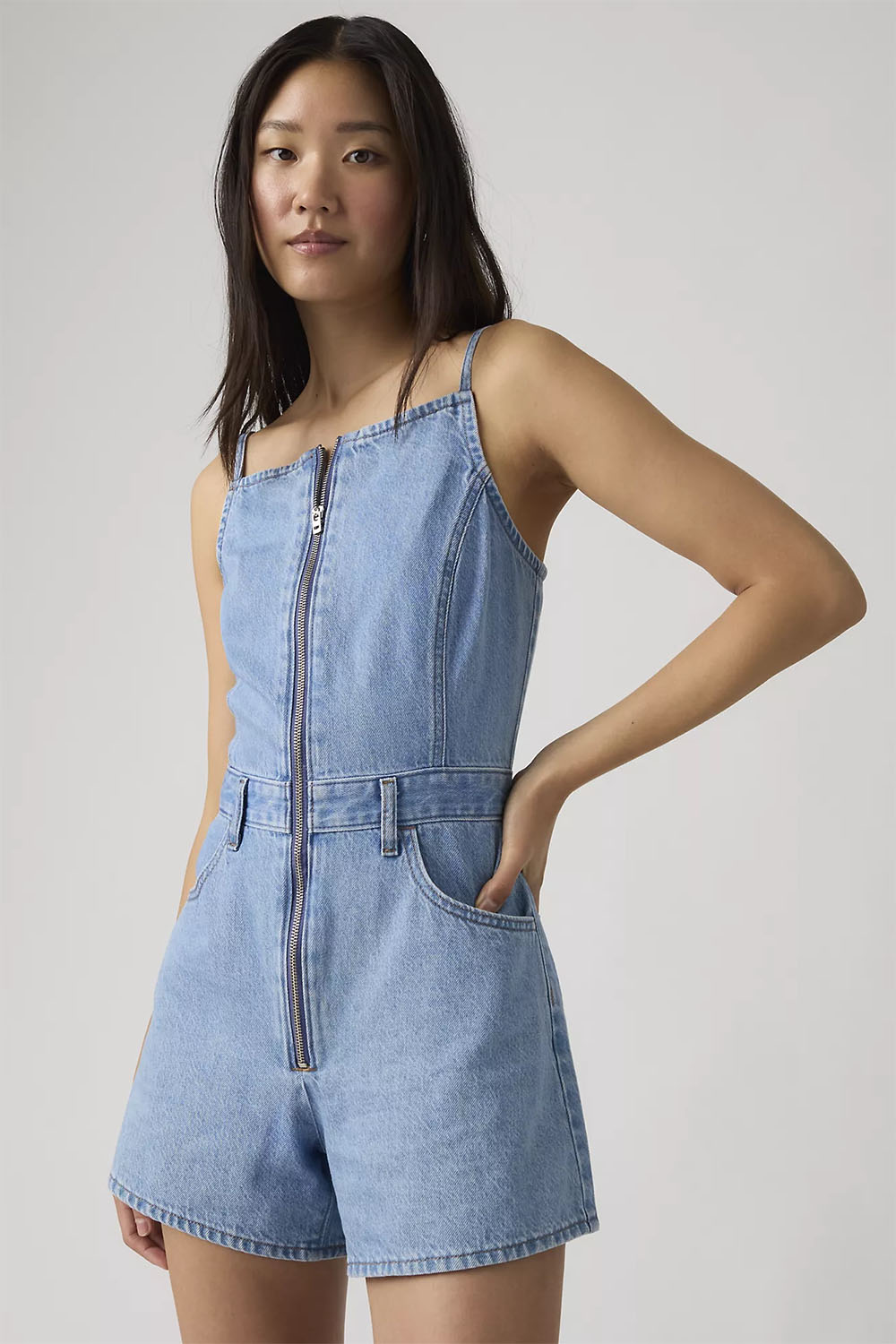 levis square neck romper i wont detail