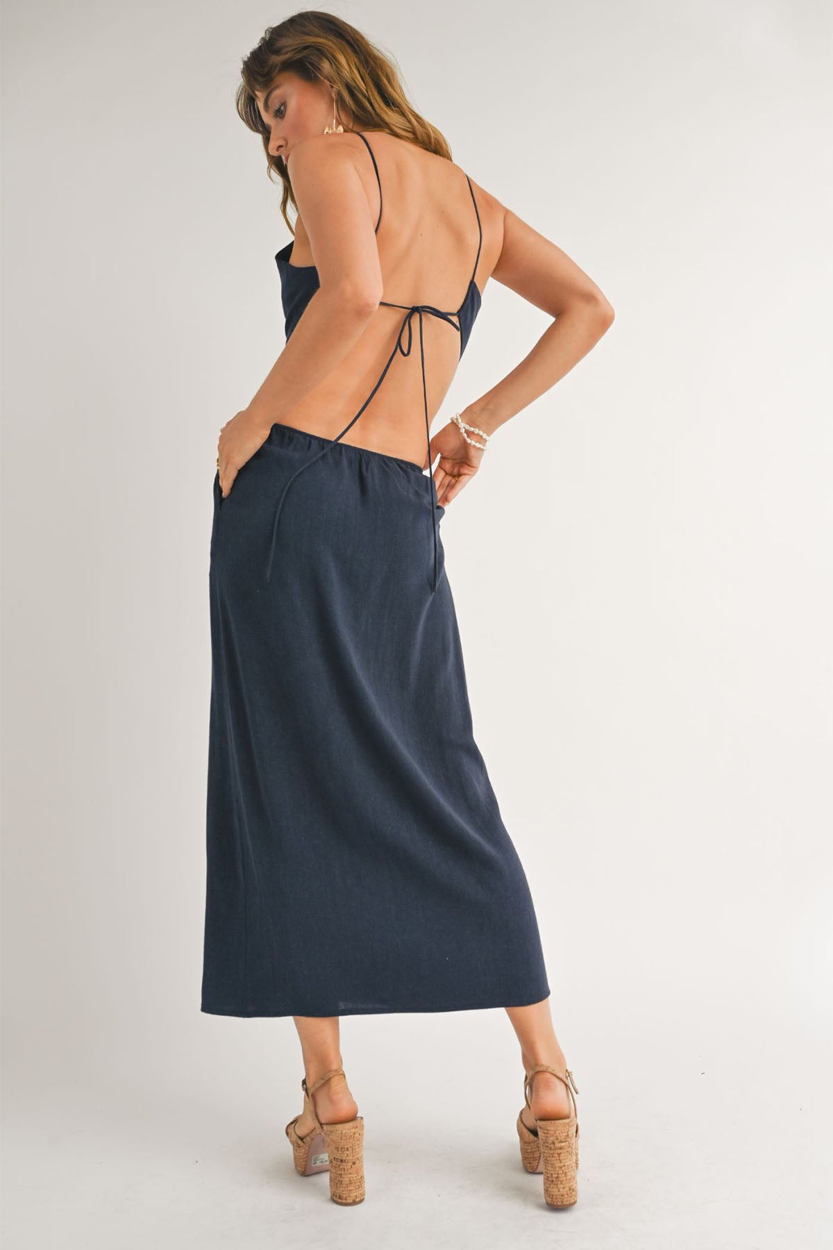 Sage the Label - Sandy Cove Maxi Dress - Navy - Back