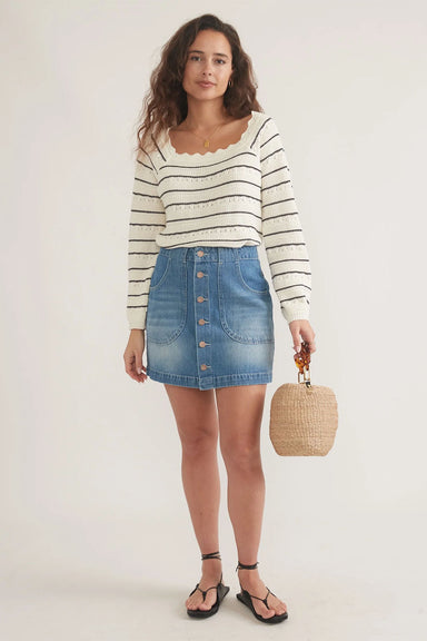 Marine Layer - Emilia Mini Skirt - Medium Wash