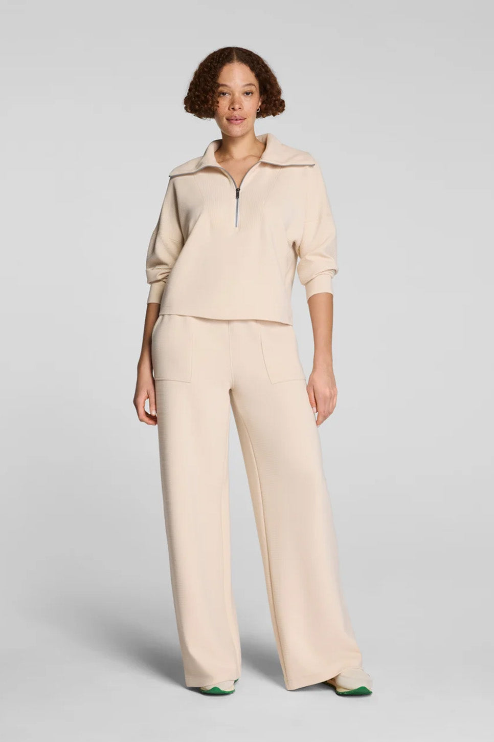 Spanx - French Rib Half Zip - Toasted Coconut - Full Body
