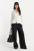 Good American - The Satin Femme Shirt - Chalk - Front