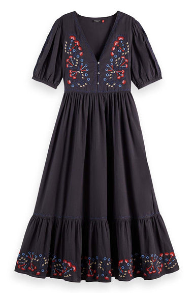 Scotch & Soda - Embroidered Maxi Dress - Charcoal Art - Front