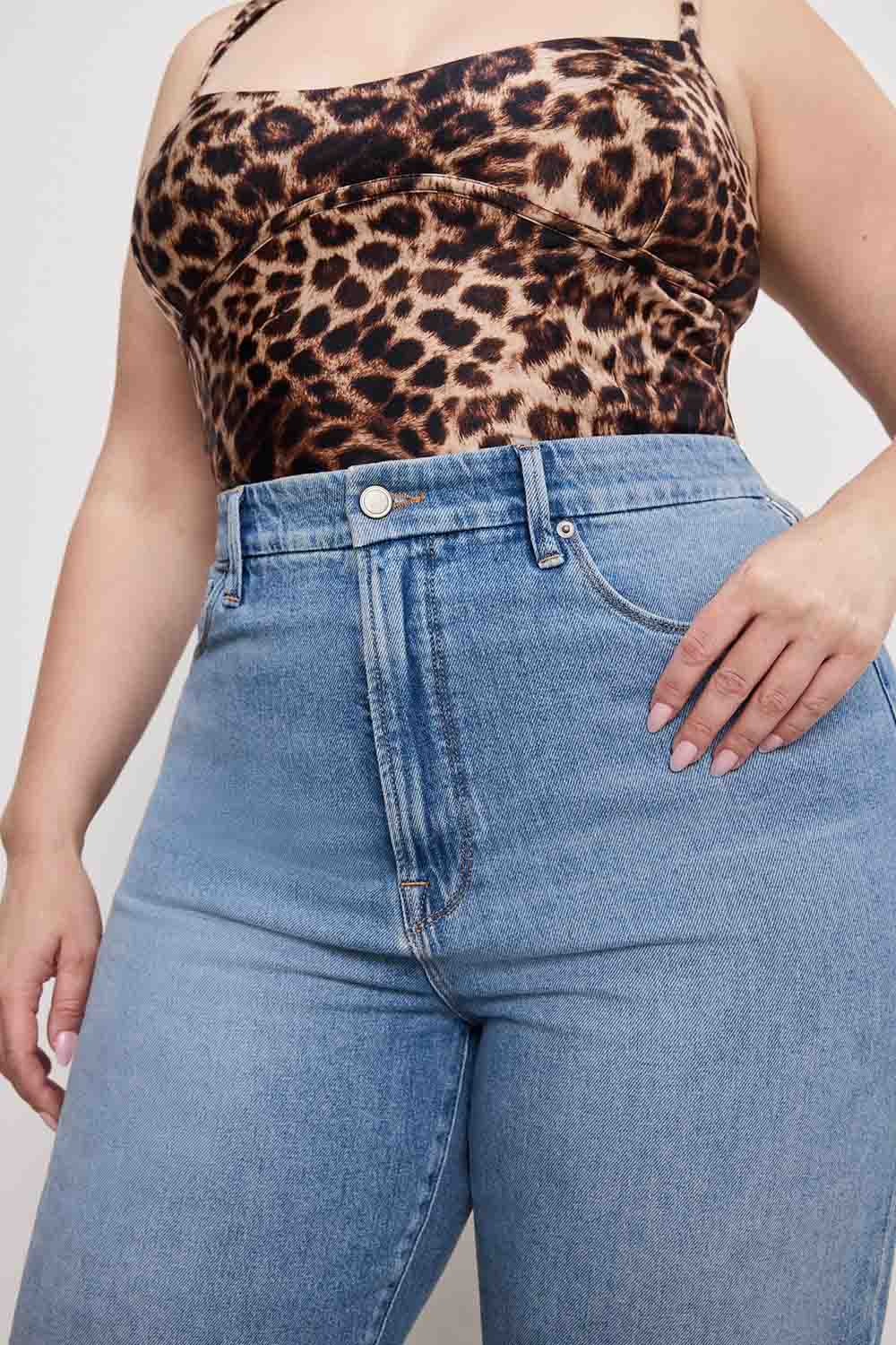 Good American - Good Boy Crop - Indigo - Plus Front Detail