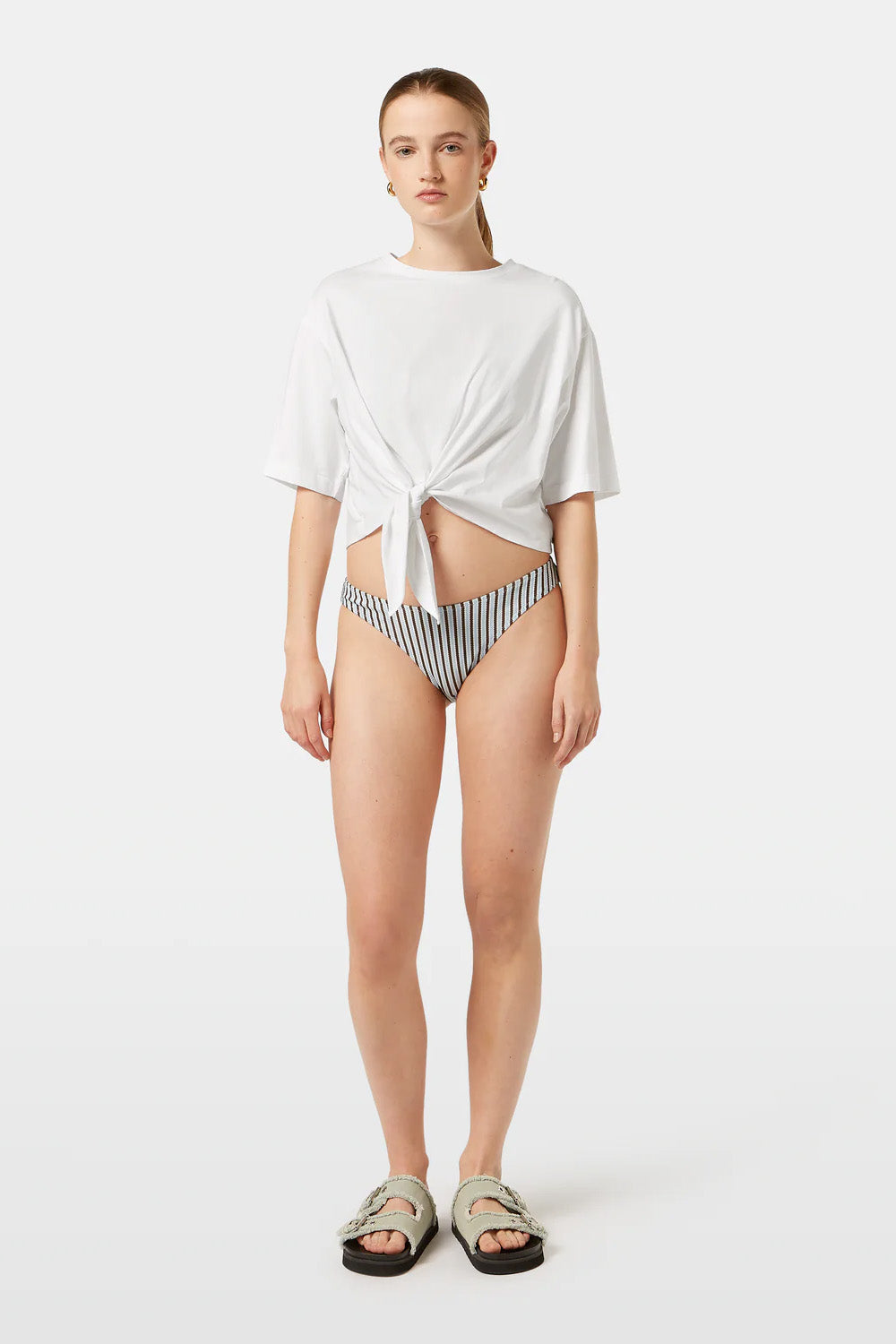 Scotch & Soda - Knotted T-Shirt - White - Front