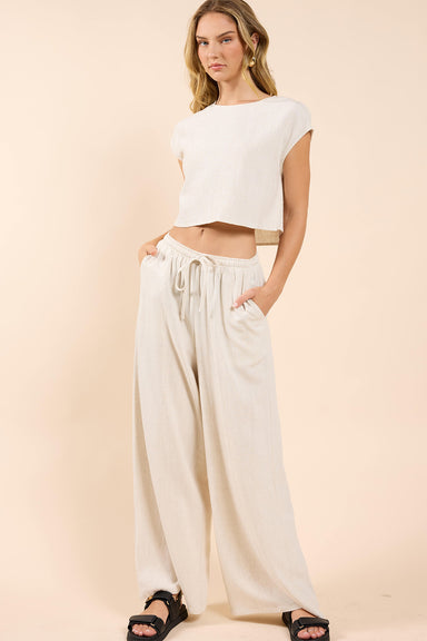 Sadie & Sage - Sugarloaf Elastic Waist Pants - Oatmeal