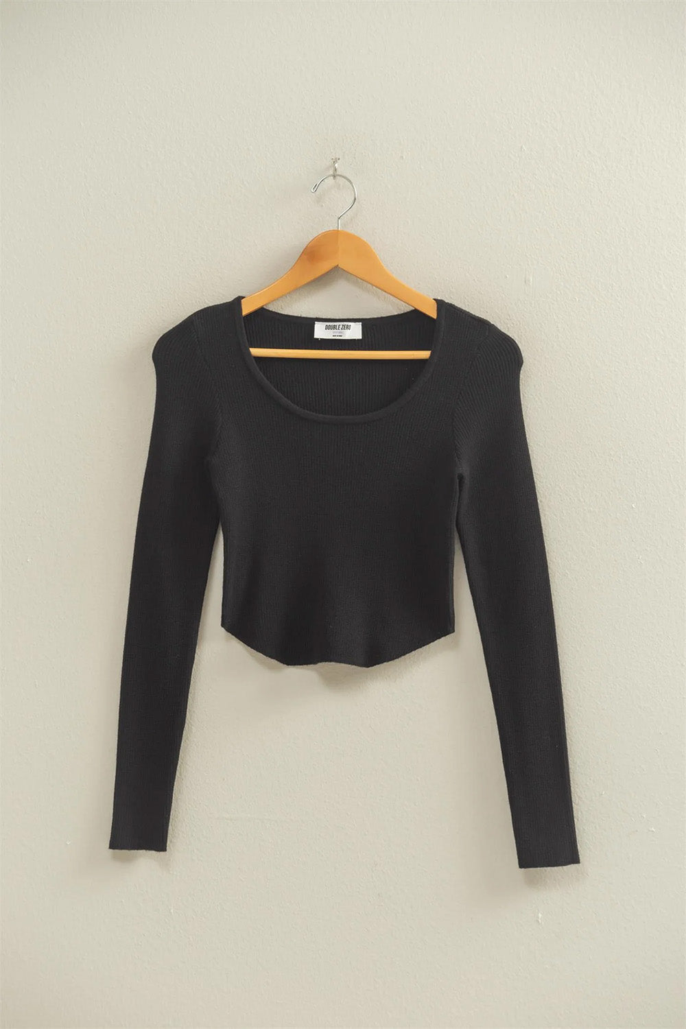 Double Zero - Fitted Scoop Neck LS - Black