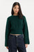 Good American The Chunky Knit Sweater in Forest Green — Front view