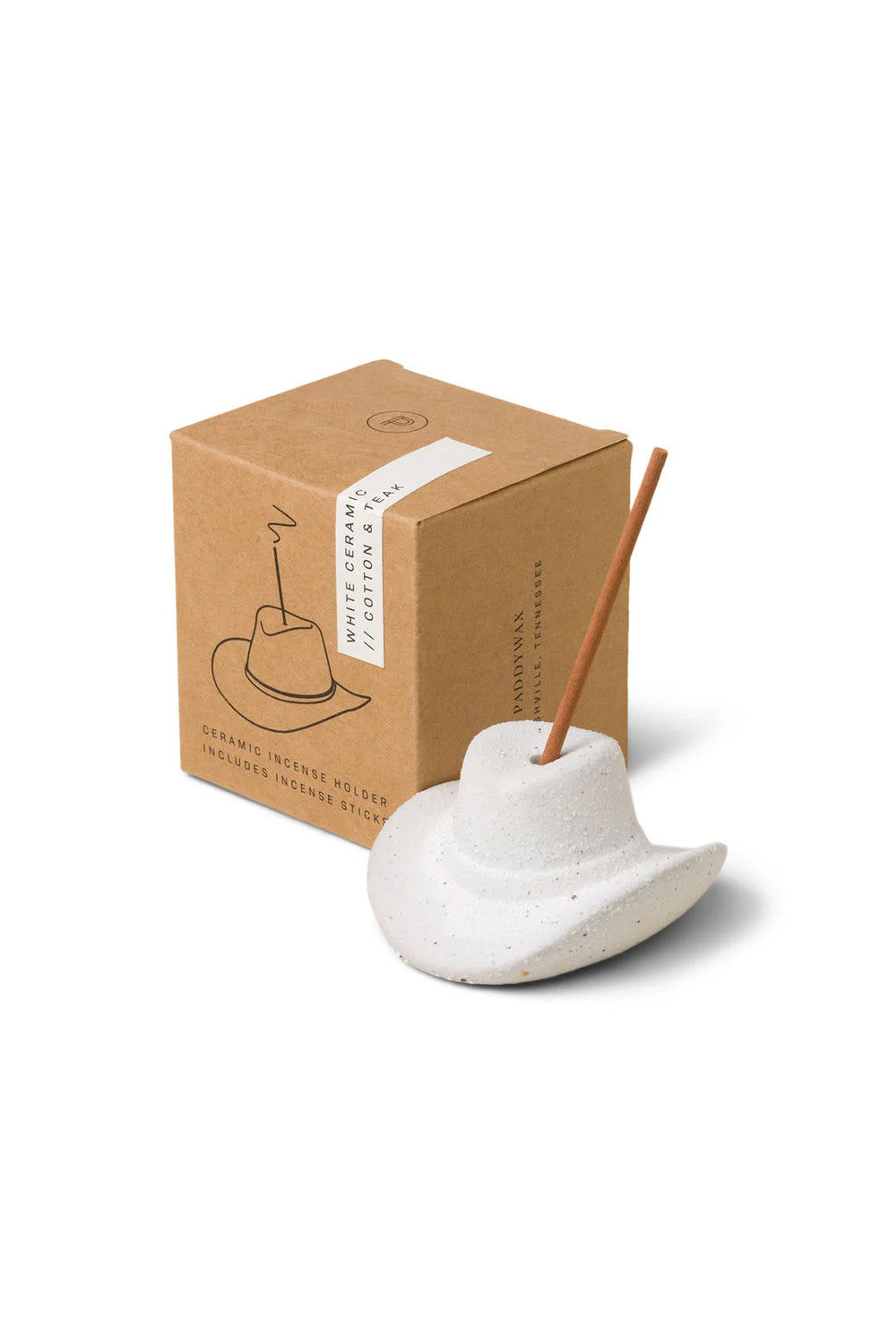 COWBOY HAT INCENSE HOLDER White