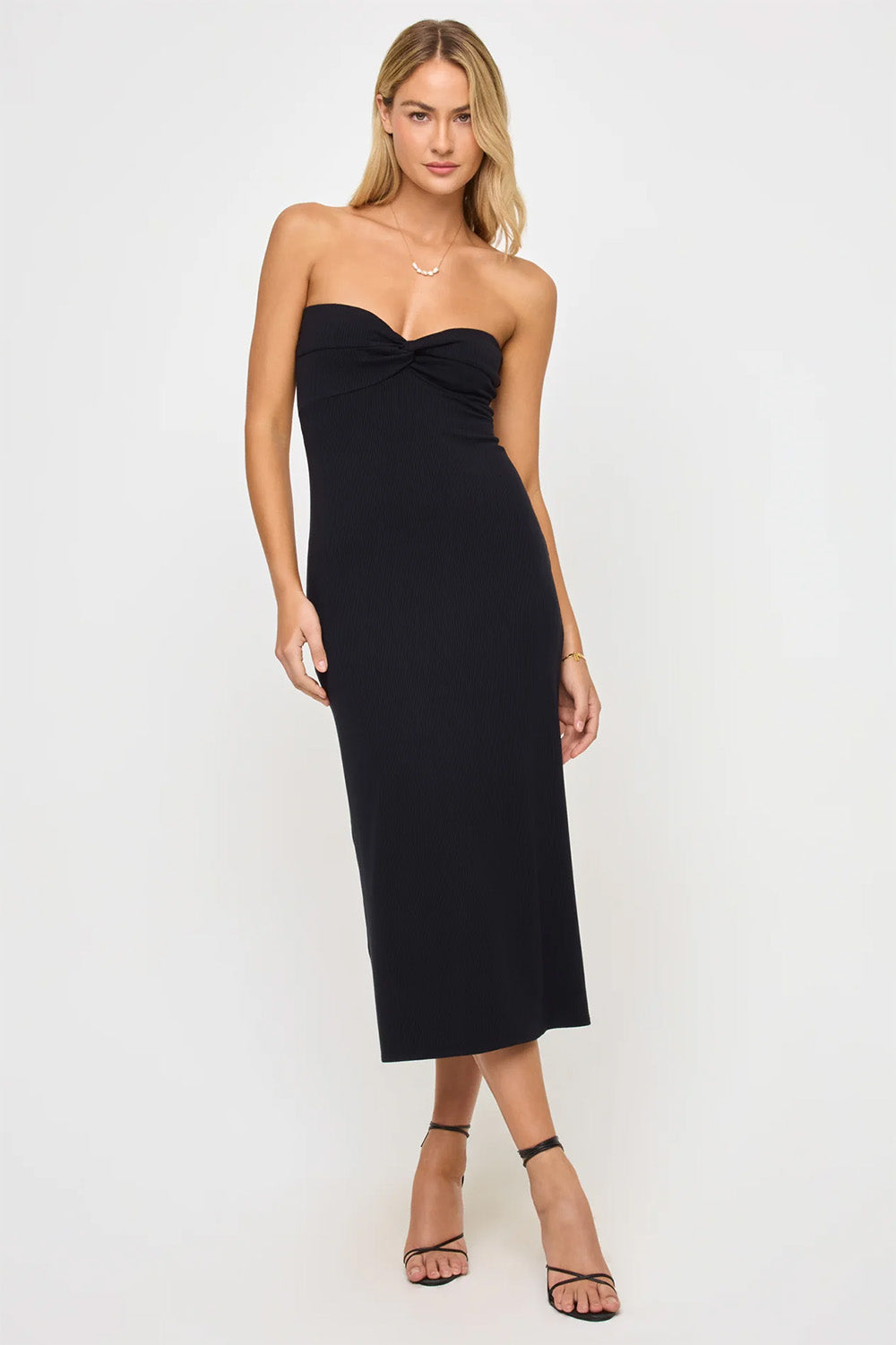 lspace lisette dress in black front view