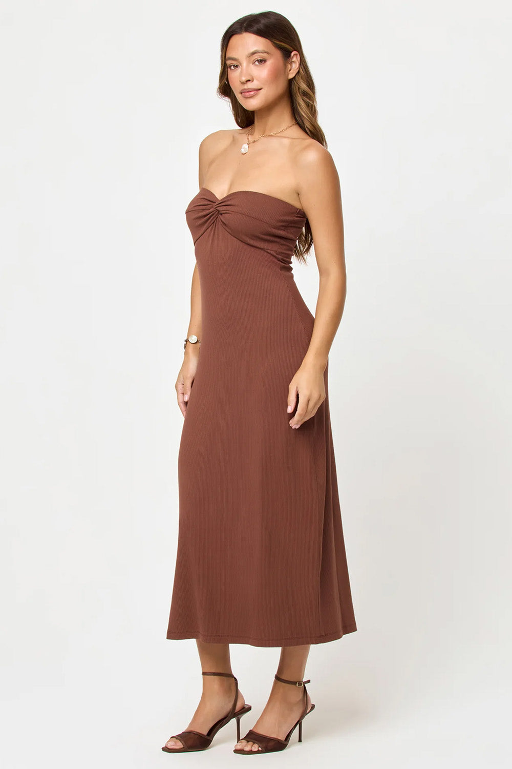 lspace lisette dress in cafe side view