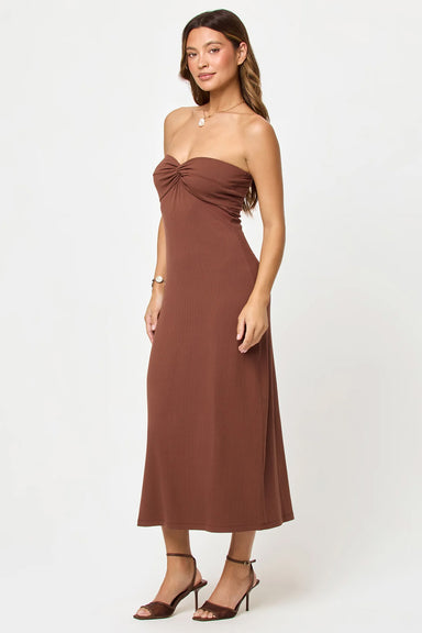 lspace lisette dress in cafe side view