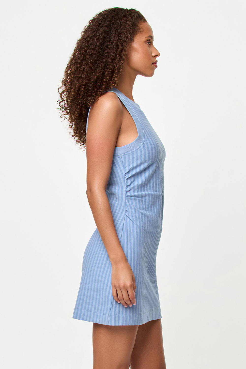 L*Space Muse Dress in Chambray — Side view, alternate pose